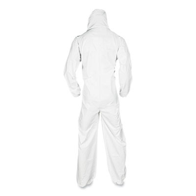 A20 Breathable Particle Protection Coveralls, Elastic Back, Hood And Boots, Large, White, 24/Carton