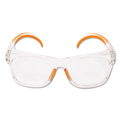 Maverick Safety Glasses, Clear/Orange Full Frame, Clear Dual Lens, 12/Box
