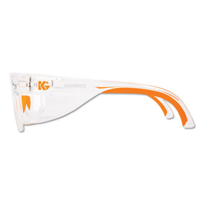 Maverick Safety Glasses, Clear/Orange Full Frame, Clear Dual Lens, 12/Box