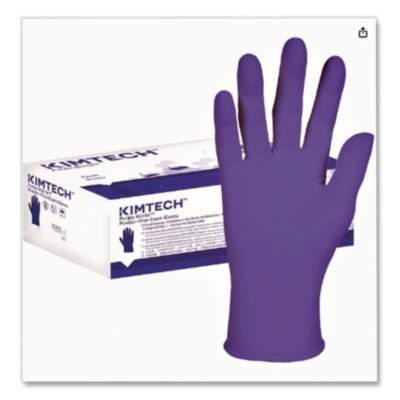 Purple Nitrile Exam Gloves, Powder-Free, Large, 6 Mil Thick, 9.5" Long, Purple, 100/Box