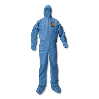 A20 Elastic Back Wrist/Ankle, Hood/Boots Coveralls, 3x-Large, Blue, 20/Carton