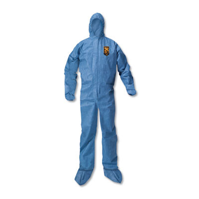 A20 Elastic Back Wrist/Ankle, Hood/Boots Coveralls, 4x-Large, Blue, 20/Carton