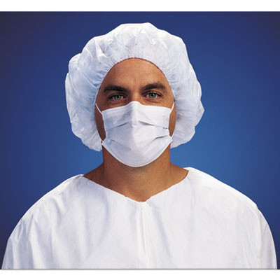 M5 Pleat Style Face Mask With Earloops, Polyethylene, Regular, Blue, 50/Bag, 10 Bags/Carton