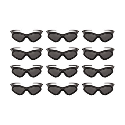 V30 Nemesis Foam Safety Glasses, Black Half Frame, Smoke Dual Lens, 12/Carton