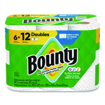 Select-a-Size Kitchen Roll Paper Towels, 2-Ply, 6 x 11, White, 82 Sheets/Double Roll, 6 Rolls/Carton
