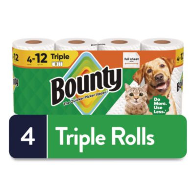 Kitchen Roll Paper Towels, 2-Ply, White, 10.5 x 11, 75 Sheets/Roll, 4 Triple Rolls/Pack, 6 Packs/Carton