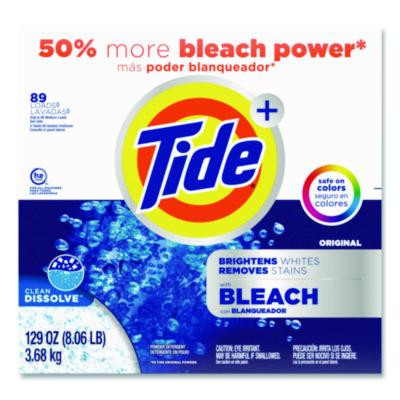 Laundry Detergent With Bleach, He Compatible, 80 Loads, Tide Original Scent, Powder, 129 Oz Box