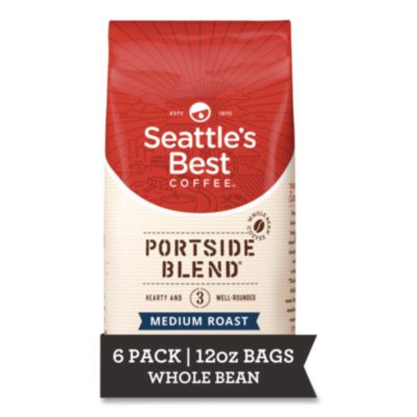 Port Side Blend Whole Bean Coffee, Medium Roast, 12 Oz Bag, 6/Carton