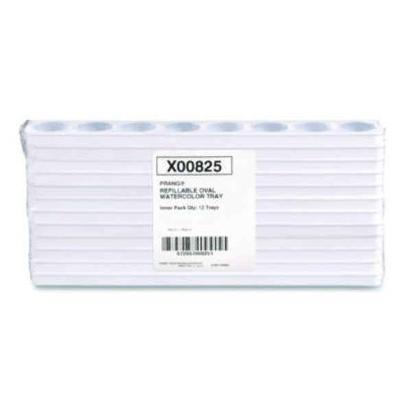 Refillable Oval Watercolor Tray, White, 12/Pack