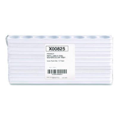Refillable Oval Watercolor Tray, White, 12/Pack