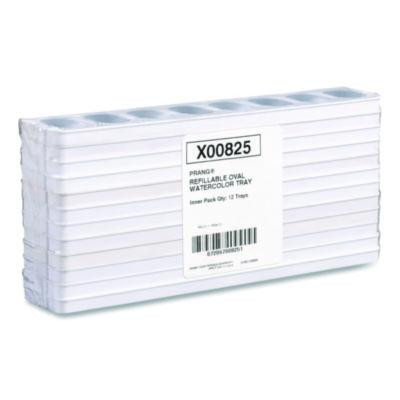 Refillable Oval Watercolor Tray, White, 12/Pack