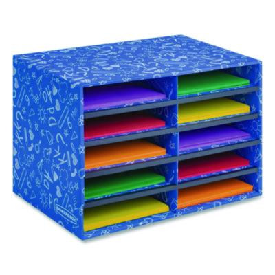 Classroom Collection Literature Sorter, 10 Sections, 19.5 x 12.27, Blue