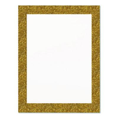 Glitter Poster Board, 22" x 28", Heavyweight, White With Gold Border, 25/Pack