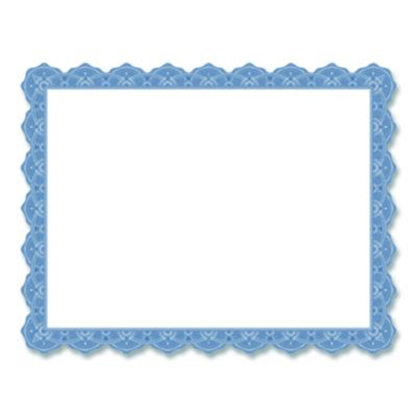 Award Certificates, 8.5 x 11, White With Braided Blue Border, 25/Pack