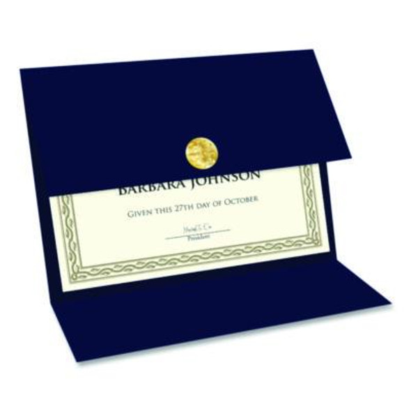 Tri-Fold Certificate Holder, 9.25 x 12.5, Navy Blue, 5/Pack
