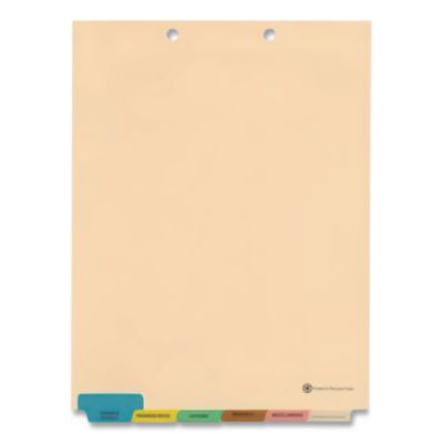 6-Tab Medical Chart Indexes, Bottom Tab, Assorted Medical, Manila, 65/Box