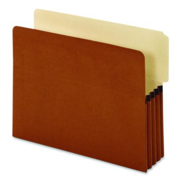 End Tab File Pocket, 3.5" Expansion, Letter Size, Redrope, 10/Box