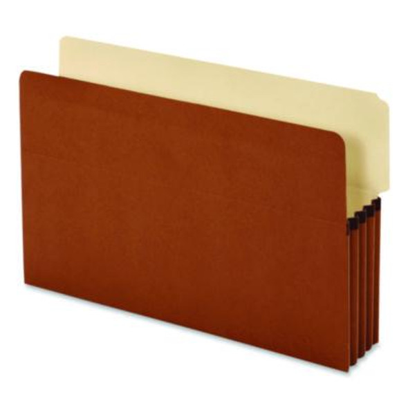End Tab File Pocket, 3.5" Expansion, Legal Size, Redrope, 10/Box