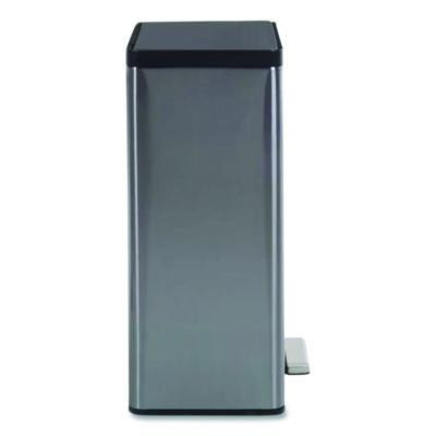Elite Step-On Trash Can, 12 Gal, Metal, Charcoal Stainless Steel/Black