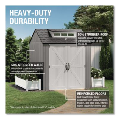 Storage Shed, 337 Cu Ft, 7 Ft x 7 Ft x 8 Ft, Brown