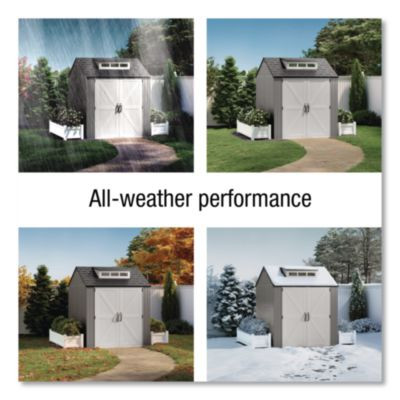 Storage Shed, 337 Cu Ft, 7 Ft x 7 Ft x 8 Ft, Brown
