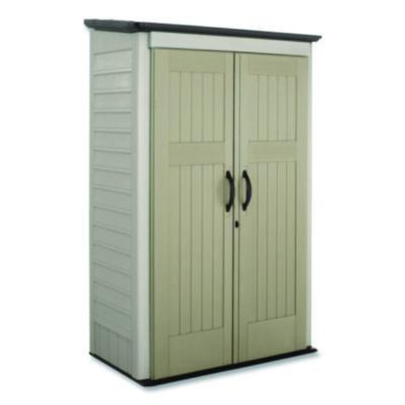 Vertical Storage Shed, 53 Cu Ft, 2.5 Ft x 4 Ft x 7 Ft, Sandstone/Faint Maple