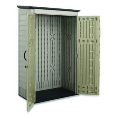 Vertical Storage Shed, 53 Cu Ft, 2.5 Ft x 4 Ft x 7 Ft, Sandstone/Faint Maple