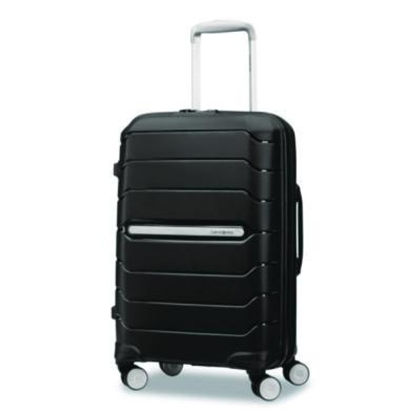 Freeform Hard Side Carry-On Suitcase, Four-Wheeled Spinner, 15.25 x 10 x 21.25, Black