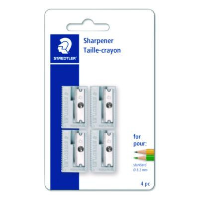 Handheld Manual Pencil Sharpener, 2.95 x 4.72 x 0.79, Gray/Silver, 4/Pack
