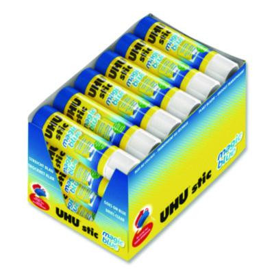 Glue Stick, 8.2 g, Applies Blue, Dries Clear, 24/Pack