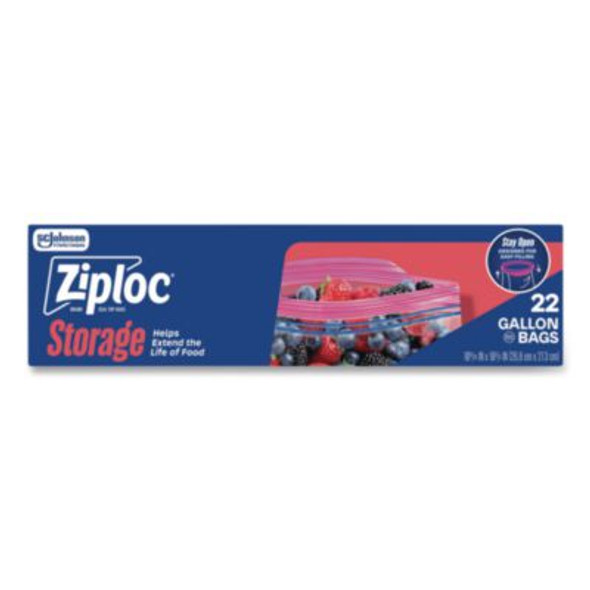 Double Zipper Storage Bags, Triple System Seal, Gallon, 9.6" x 12.1", Clear, 22 Bags/Box, 12 Boxes/Carton