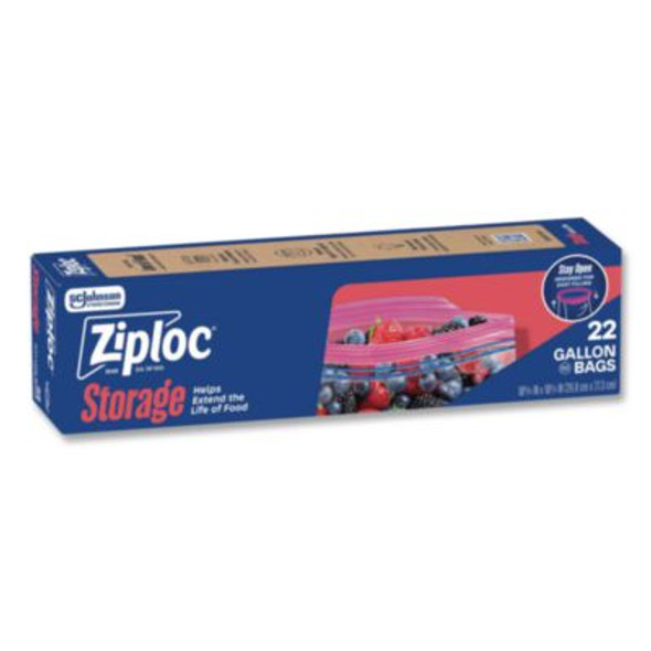 Double Zipper Storage Bags, Triple System Seal, Gallon, 9.6" x 12.1", Clear, 22 Bags/Box, 12 Boxes/Carton
