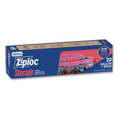 Double Zipper Storage Bags, Triple System Seal, Gallon, 9.6" x 12.1", Clear, 22 Bags/Box, 12 Boxes/Carton