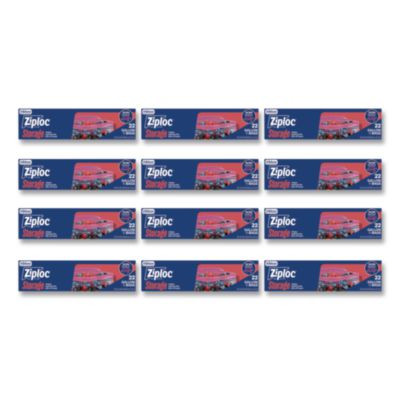 Double Zipper Storage Bags, Triple System Seal, Gallon, 9.6" x 12.1", Clear, 22 Bags/Box, 12 Boxes/Carton