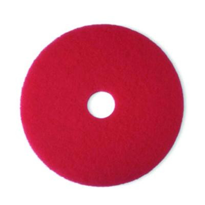 Low-Speed Buffer 5100 Floor Pads, 15" Diameter, Red, 5/Carton