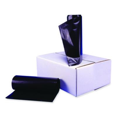 Low Density Can Liners, 60 Gal, 1.5 Mil, 38" x 58", Black, Interleaved Roll, 10 Bags/Roll, 10 Rolls/Carton