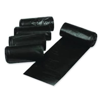 Low Density Can Liners, 60 Gal, 1.5 Mil, 38" x 58", Black, Interleaved Roll, 10 Bags/Roll, 10 Rolls/Carton