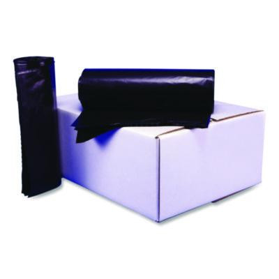 Low Density Can Liners, 45 Gal, 1.1 Mil, 40" x 46", Black, Interleaved Roll, 20 Bags/Roll, 5 Rolls/Carton