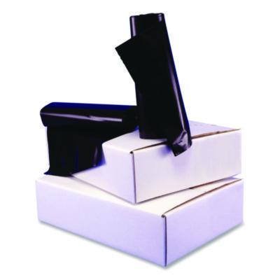 Low Density Can Liners, 45 Gal, 1.1 Mil, 40" x 46", Black, Interleaved Roll, 20 Bags/Roll, 5 Rolls/Carton