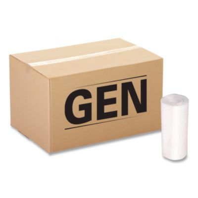 High Density Can Liners, 10 Gal, 6 Mic, 24" x 23", Natural, Interleaved Roll, 50 Bags/Roll,  20 Rolls/Carton