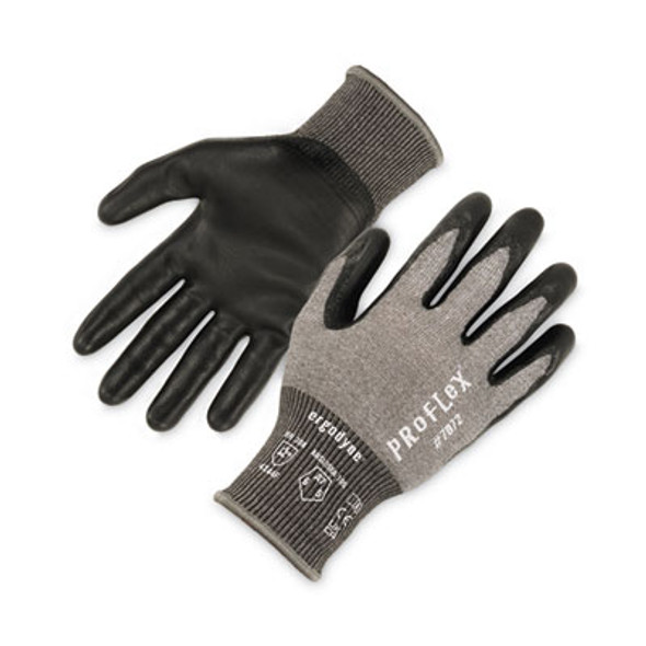 Proflex 7072 Ansi A7 Nitrile-Coated Cr Gloves, En388: 4X44F, 9" Long, Small, Gray, 12 Pairs