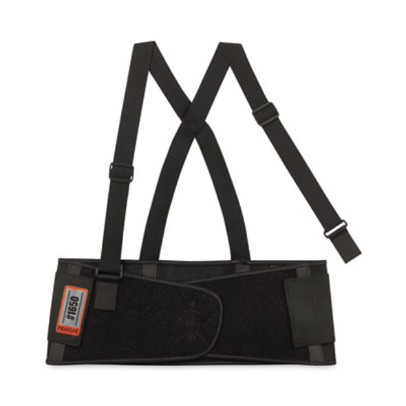 Proflex 1650 Economy Elastic Back Support Brace, 3X-Large, 46" To 52" Waist, Black