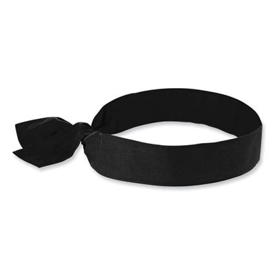 Chill-Its 6700 Cooling Bandana Polymer Tie Headband, One Size Fits Most, Black