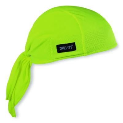 Chill-Its 6615 High-Performance Bandana Doo Rag With Terry Cloth Sweatband, One Size Fits Most, Lime