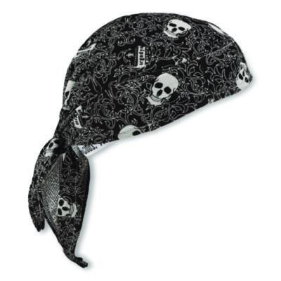 Chill-Its 6615 High-Performance Bandana Doo Rag With Terry Cloth Sweatband, One Size Fits Most, Skulls