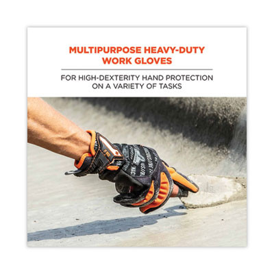 Proflex 812 Standard Mechanics Gloves, 9" Long, Xx-Large, Black, Pair