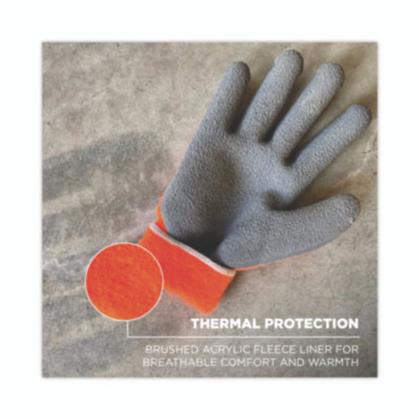 Proflex 7401-Case Coated Lightweight Winter Gloves, En388: 2131X, 9" Long, Large, Orange, Pair