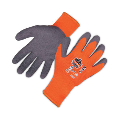 Proflex 7401-Case Coated Lightweight Winter Gloves, En388: 2131X, 9" Long, X-Large, Orange, Pair