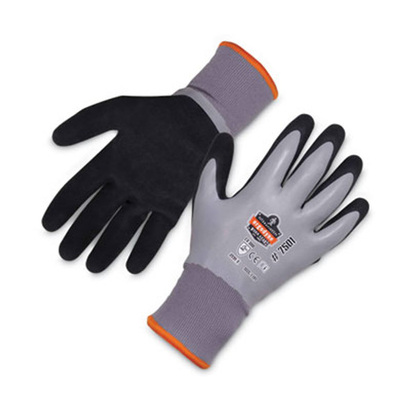 Proflex 7501 Coated Waterproof Winter Gloves, En388: 2131X, 10.5" Long, Large, Gray, Pair