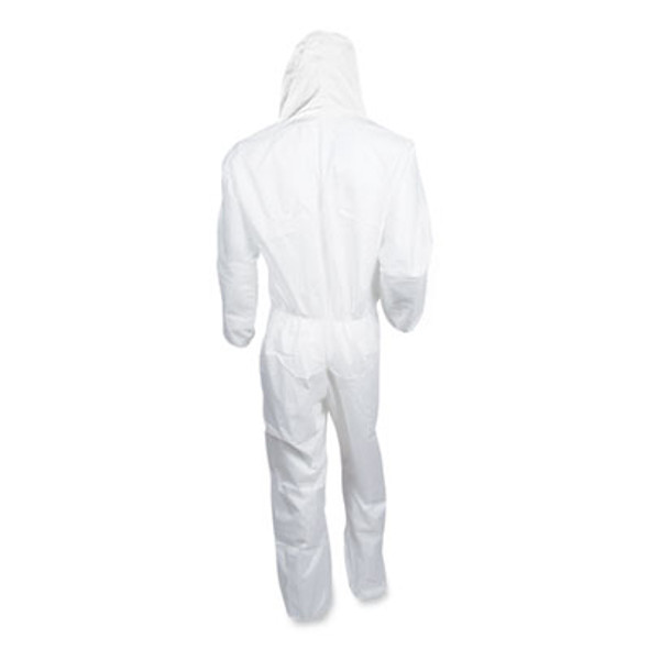A20 Breathable Particle Protection Coveralls, Elastic Back, Hood, Medium, White, 24/Carton
